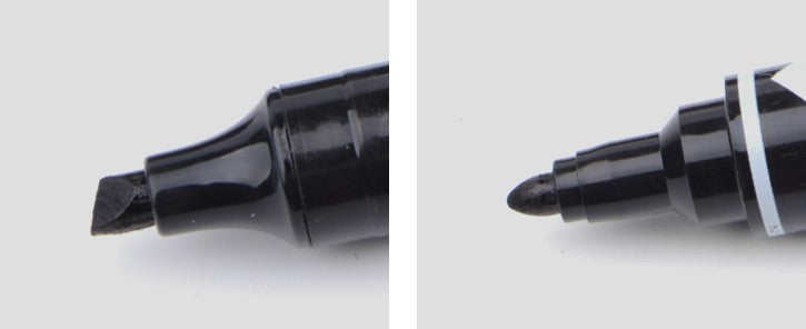 Vignette Stationery Dual Nib Permanent Markers, Heavy Duty Double Tipped, Alcohol Based Ink (Red)