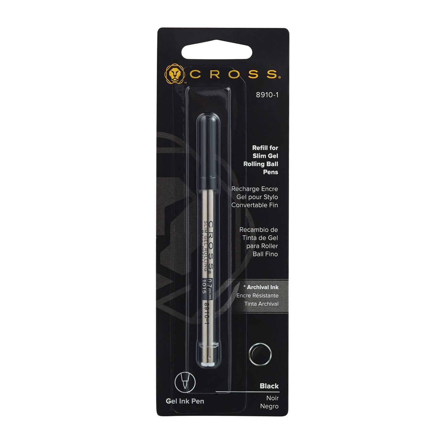 Cross Rolling Ball Slim Gel Rollerball Refill 8910-1 Black 0.7mm