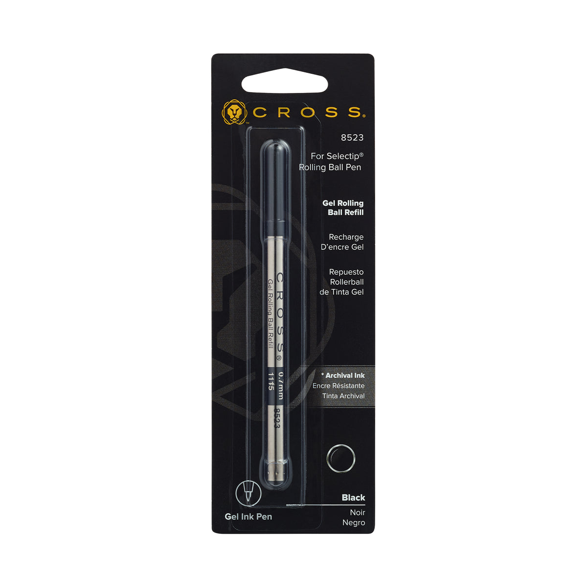 Cross Rolling Ball Gel Rollerball Pen Refill 8523 Black 0.7mm