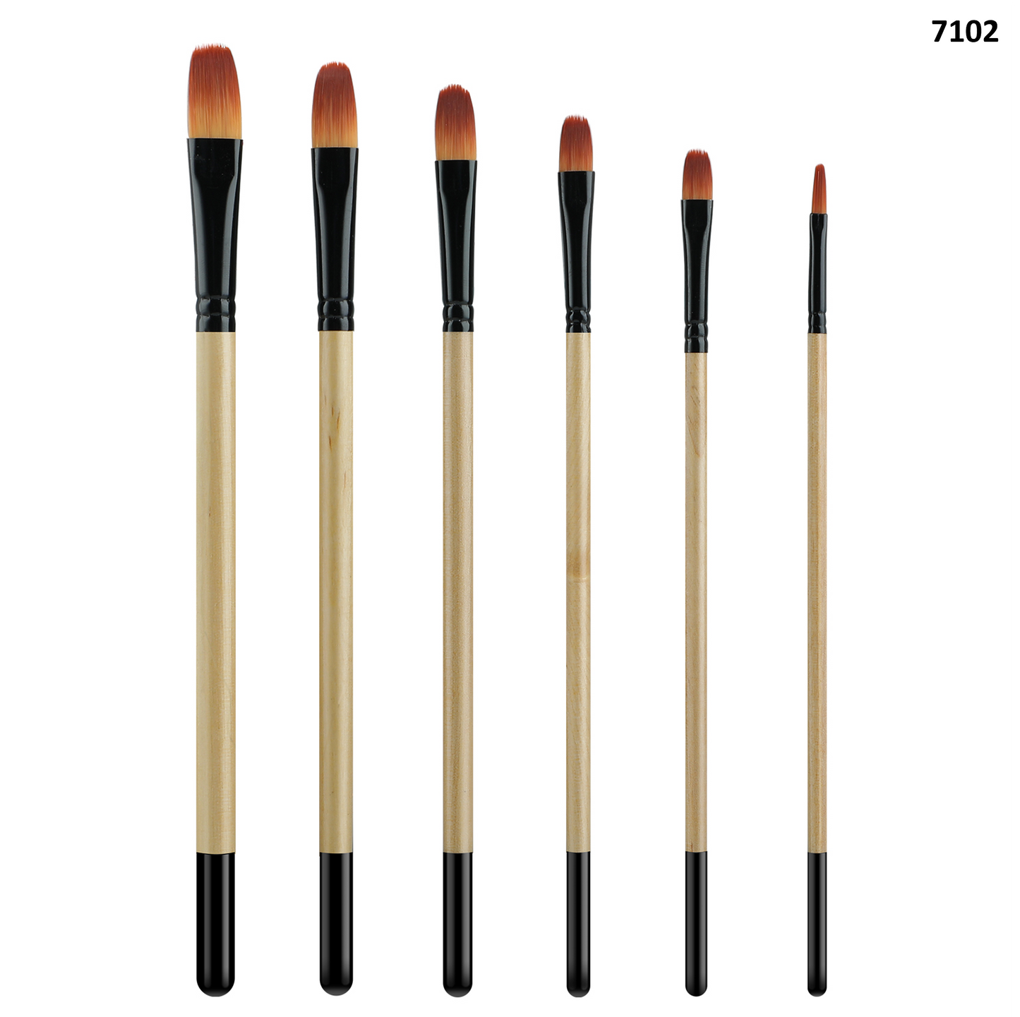 Vignette Stationery 7102 Round Paint Brushes Set 6 Pcs for Acrylic Oil Watercolour Canvas Craft Painting (Copy)