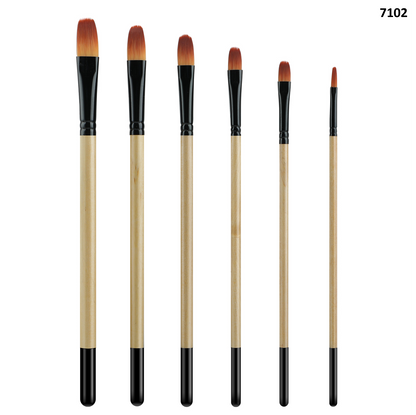Vignette Stationery 7102 Round Paint Brushes Set 6 Pcs for Acrylic Oil Watercolour Canvas Craft Painting (Copy)
