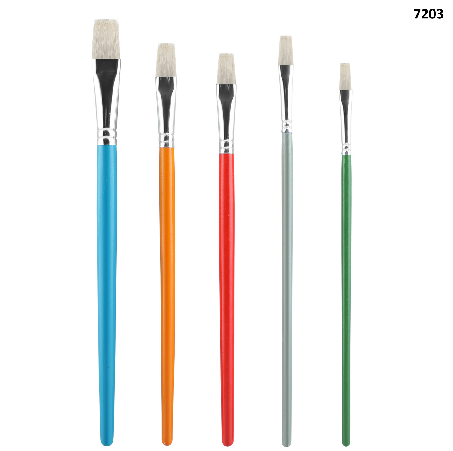 Vignette Stationery Artist Brushes 7203 Flat 5 Pieces Set for Acrylic, Watercolour, Gouache