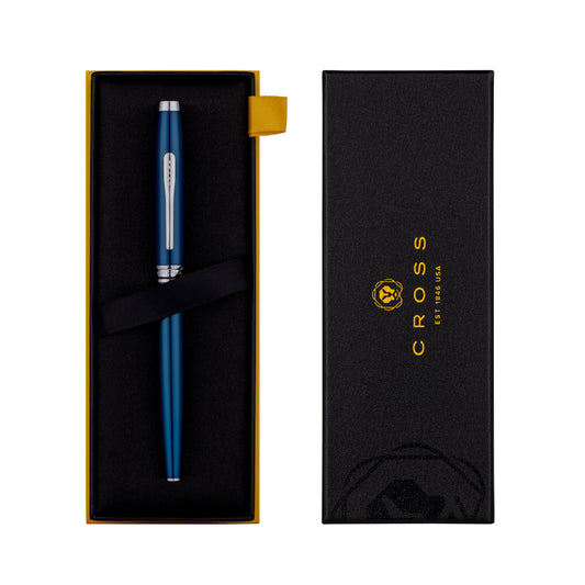 【Free Engraved】Cross Coventry Fountain Pen Blue Stainless Steel F Nib