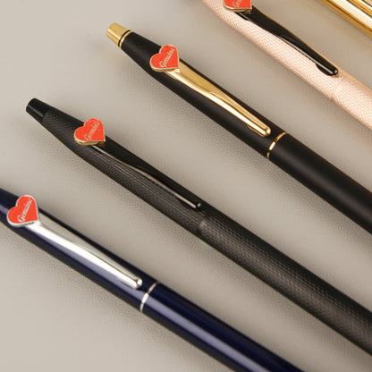 【Free Engraving】Cross Genuine Love Heart Classic Century Ballpoint Pen Brushed Black Best Gift
