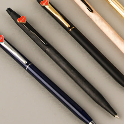 【Free Engraving】Cross Genuine Love Heart Classic Century Ballpoint Pen Brushed Black Best Gift
