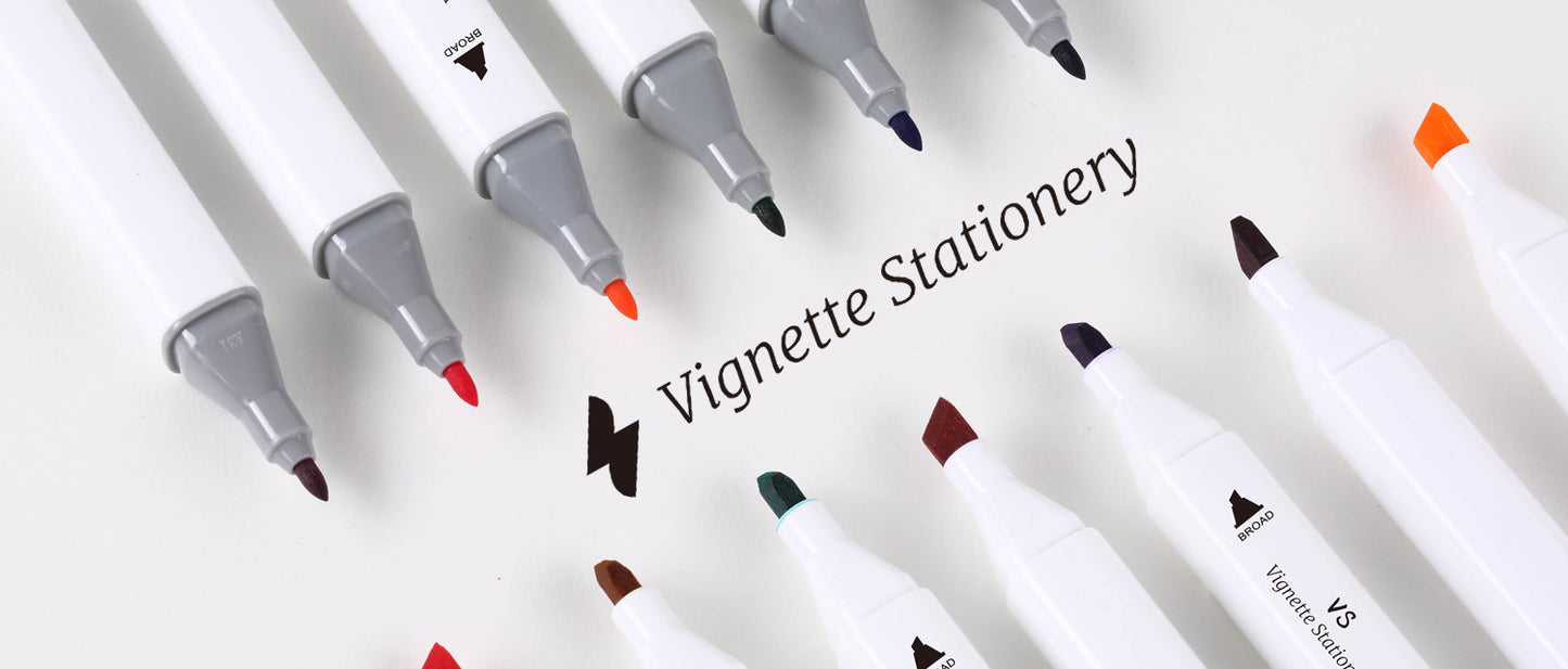 【Free Shipping】Colour Drawing Pens Dual Nibs Alcohol Base Colour Coding with Bucket (80)