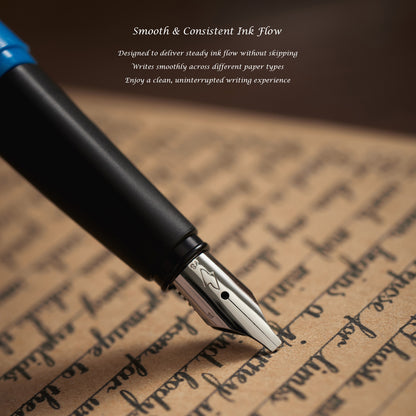 Vignette Stationery Calligraphy Kit with Pen (Black, Yellow, Blue) and Assorted Nibs and Inks