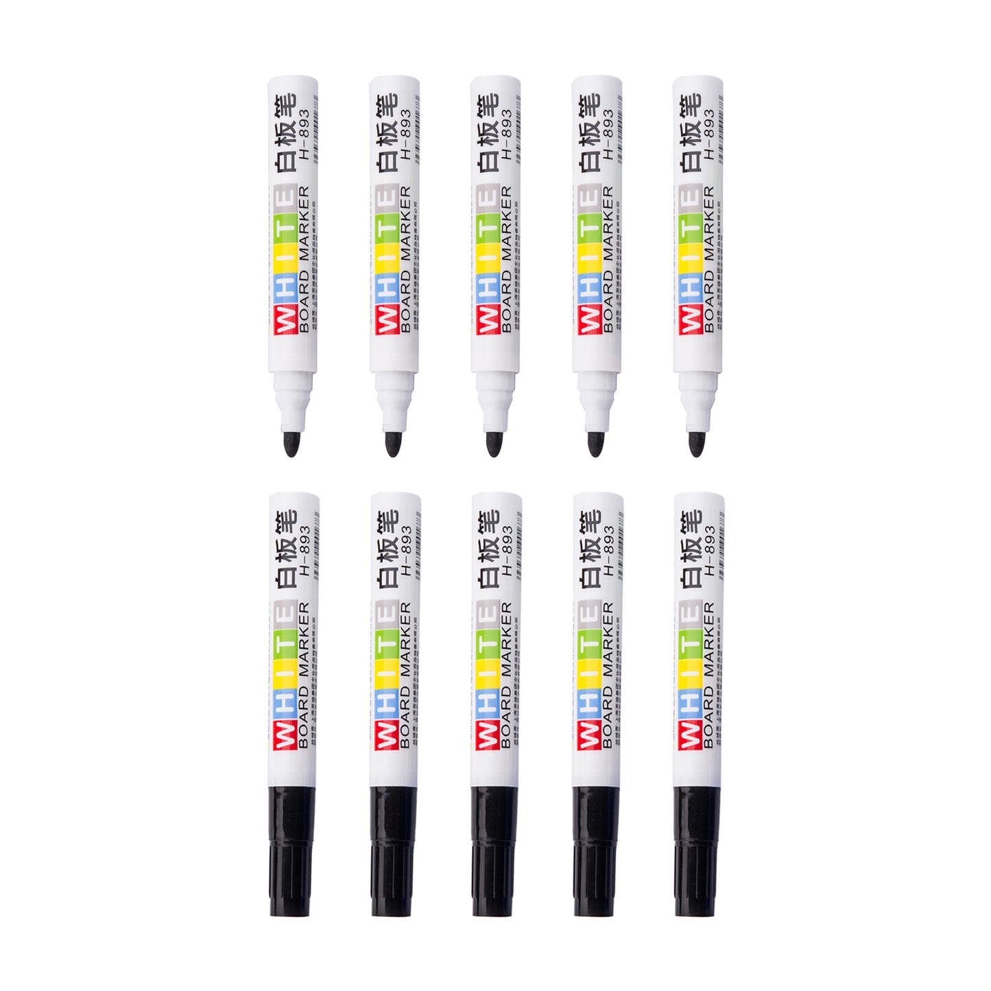 Whiteboard Markers, Washable, Low Odour, Dry Erase, Fast Drying, Medium Bullet Tip (10 Black)