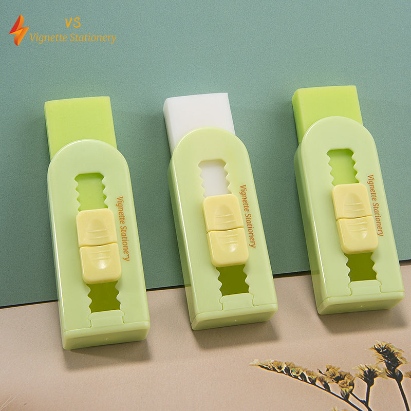 Vignette Stationery Push Slide Eraser with Extra Refill