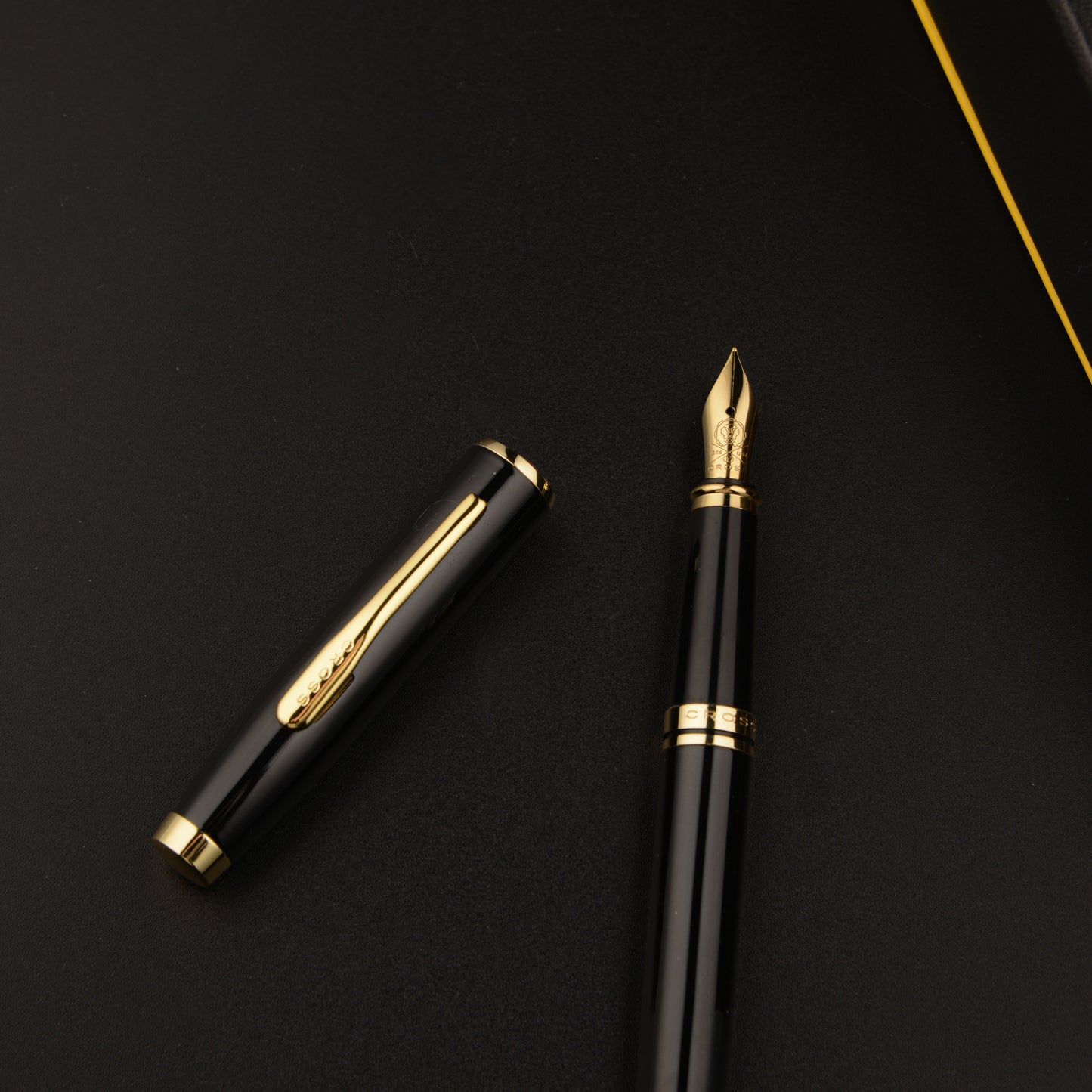 【Free Engraved】Cross Coventry Fountain Pen Black Stainless Steel Fine Nib