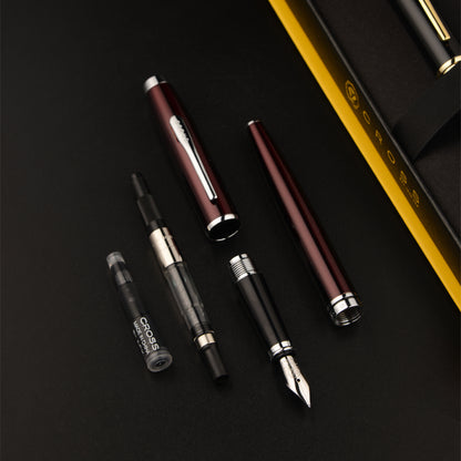 【Free Engraved】Cross coventry Fountain Pen Burgundy Stainless Steel F Nib