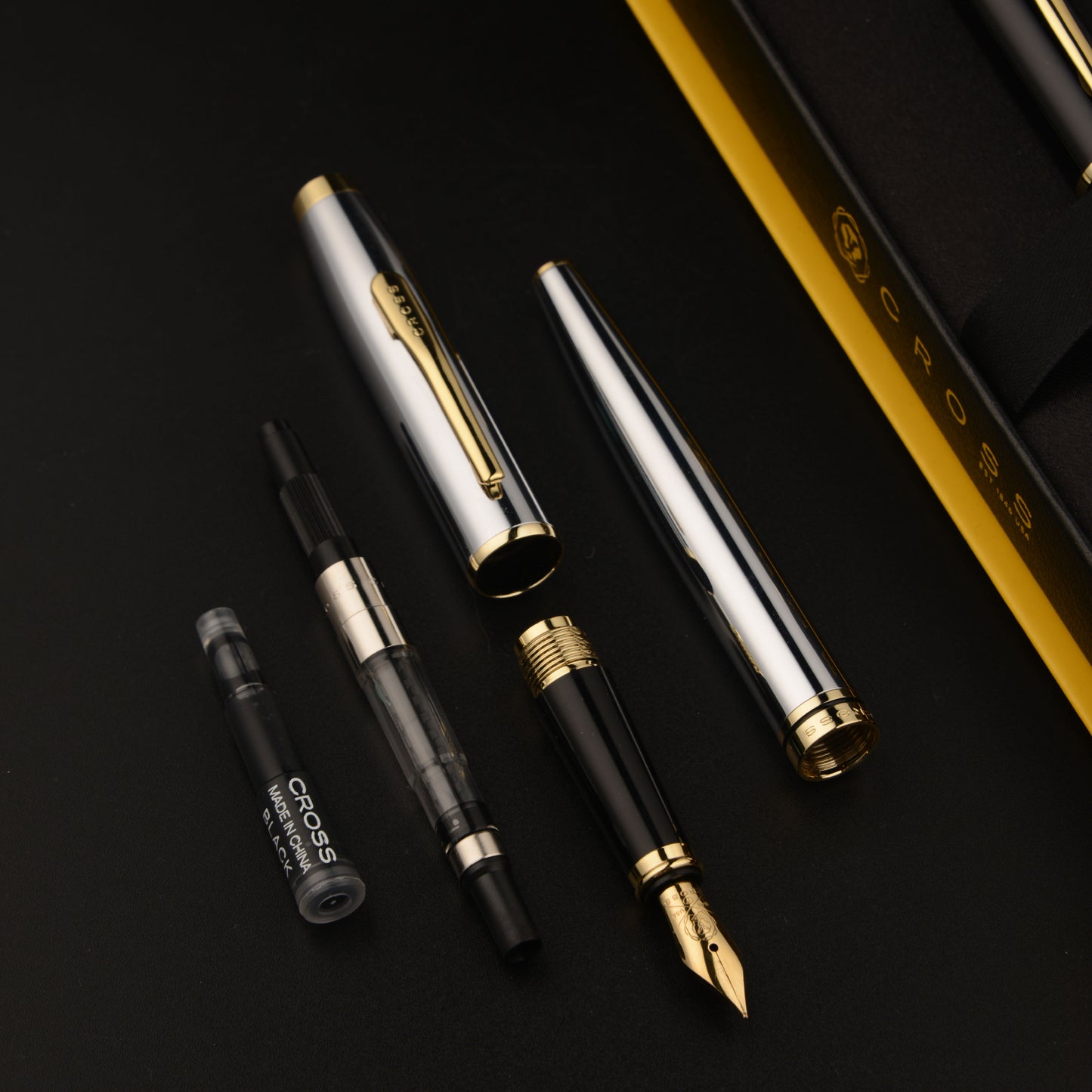 【Free Engraved】Cross Coventry Fountain Pen Chrome Stainless Steel F Nib