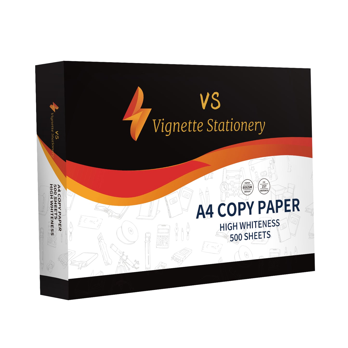 A4 Print Copy Paper 80g Ultra White Carton (5 reams 2500 sheets)