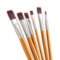 Vignette Stationery 7101 Flat Paint Brushes Set 6 Pcs for Acrylic Oil Watercolour Canvas Craft Painting
