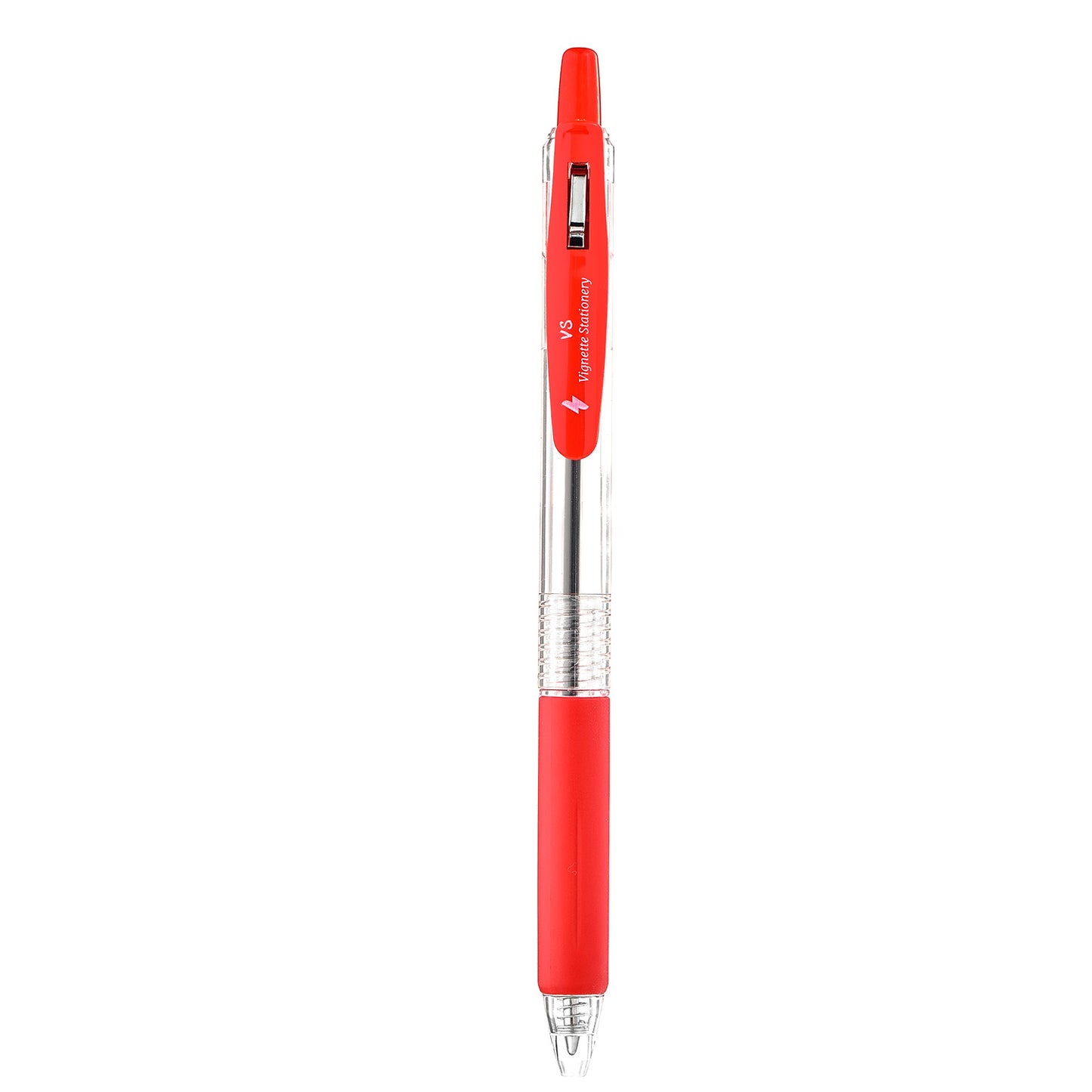 Vignette Stationery 10x Retractable 1.0mm Red Ballpoint Pens Extra Smooth Quick Dry Ink