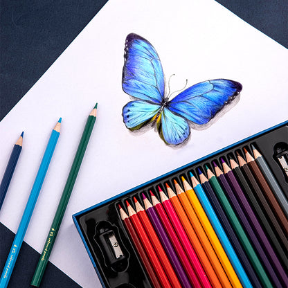 Coloured Pencils Oil Base Professional Grade Vibrant Colour Pre-Sharpened (36)