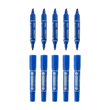Vignette Stationery Dual Nib Permanent Markers, Heavy Duty Double Tipped, Alcohol Based Ink (Blue)