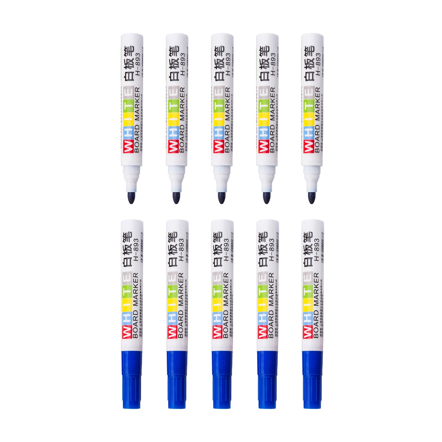 Whiteboard Markers, Washable, Low Odour, Dry Erase, Fast Drying, Medium Bullet Tip (10 Blue)