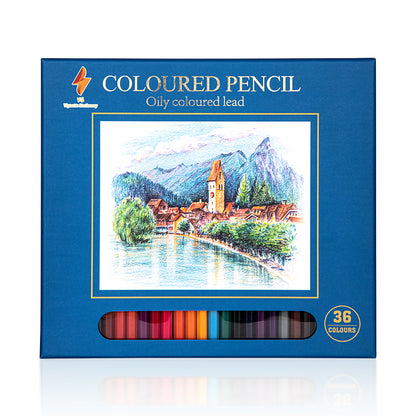 Coloured Pencils Oil Base Professional Grade Vibrant Colour Pre-Sharpened (36)