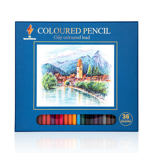 Coloured Pencils Oil Base Professional Grade Vibrant Colour Pre-Sharpened (36)