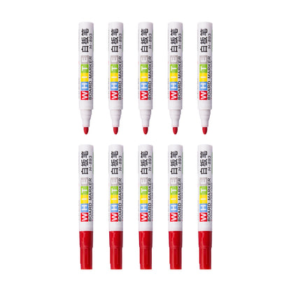 Whiteboard Markers, Washable, Low Odour, Dry Erase, Fast Drying, Medium Bullet Tip (10 Red)