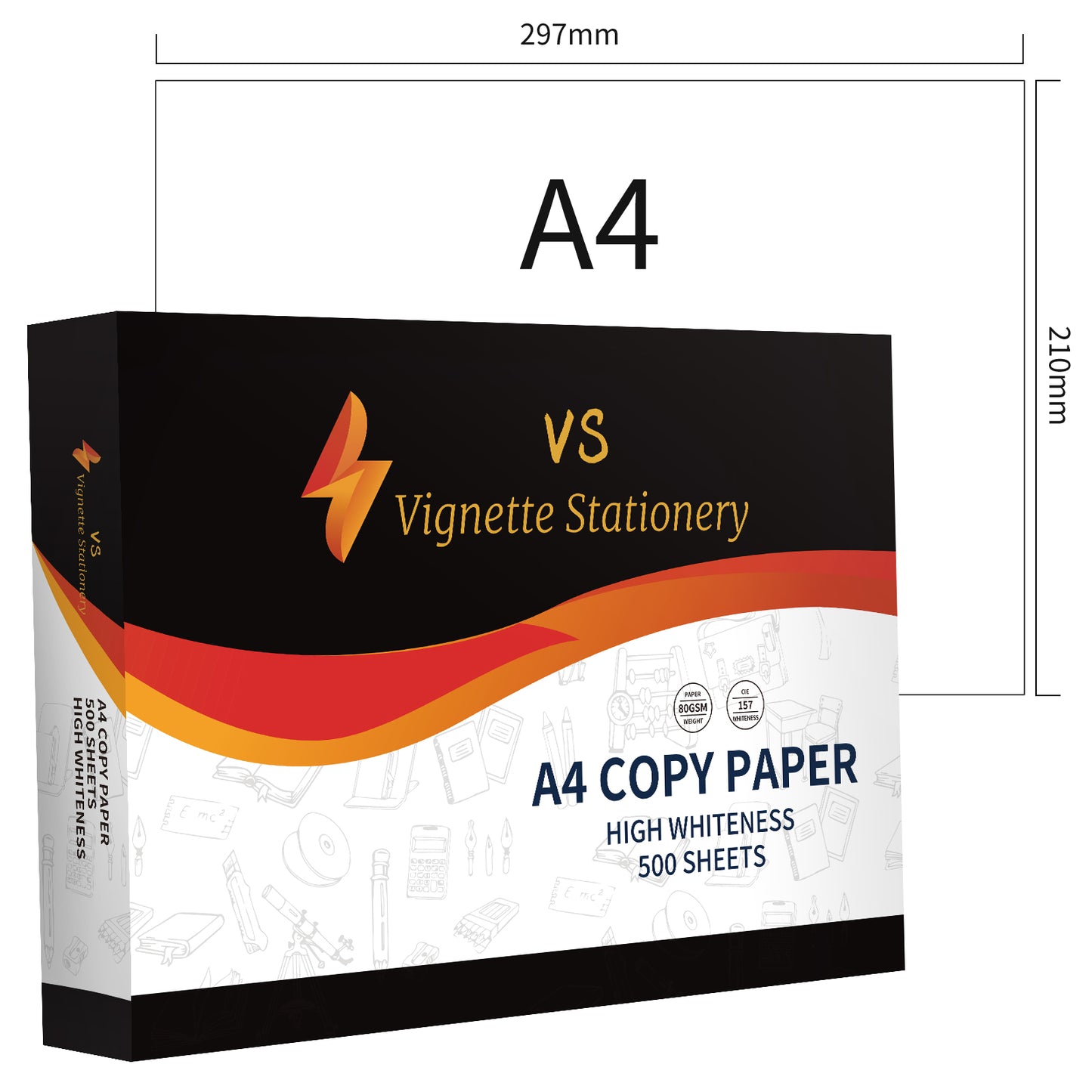 A4 Print Copy Paper 80g Ultra White Carton (5 reams 2500 sheets)