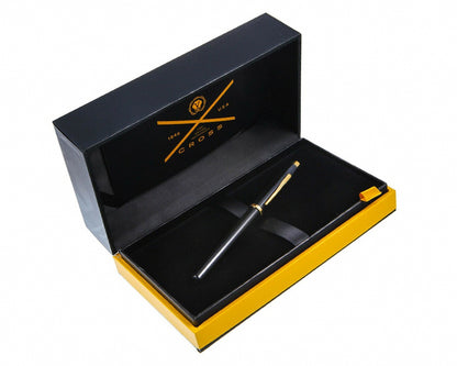 Cross Century II Black Fountain Pen 23KT Gold Plated Appointments Fine Nib 0.7mm