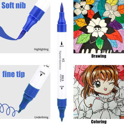 12 Acrylic Paint Pen Marker Dual Tip For Ceramic Tyre Metal Glass Rubber