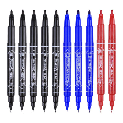 Vignette Stationery Dual Nib Fineliner Drawing Pens, Set of 10, Waterbase Ink, Washable, Odourless Double Tip Markers (Mix)