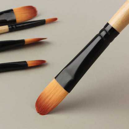Vignette Stationery 7102 Round Paint Brushes Set 6 Pcs for Acrylic Oil Watercolour Canvas Craft Painting (Copy)