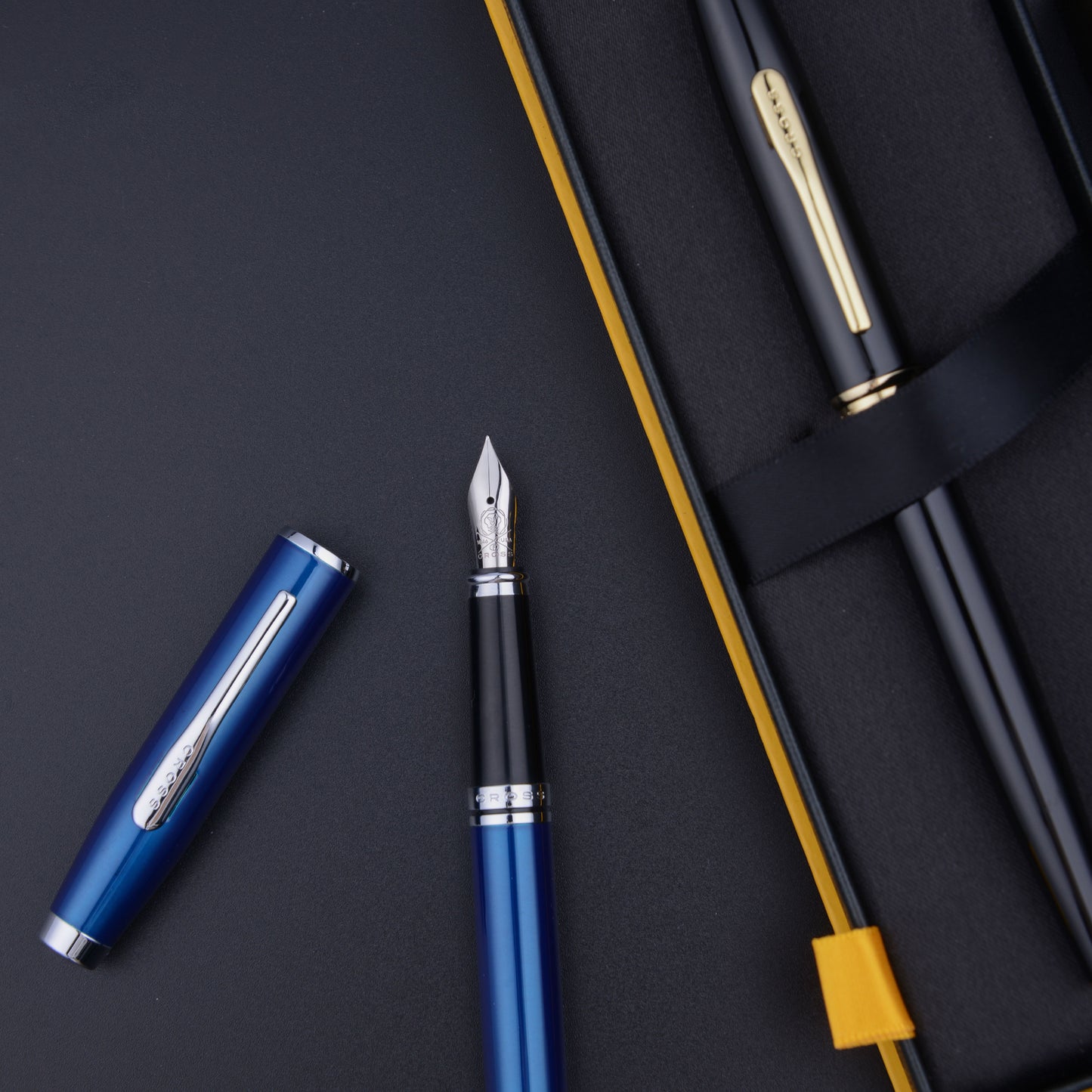 【Free Engraved】Cross Coventry Fountain Pen Blue Stainless Steel F Nib