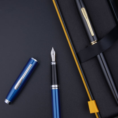 【Free Engraved】Cross Coventry Fountain Pen Blue Stainless Steel F Nib