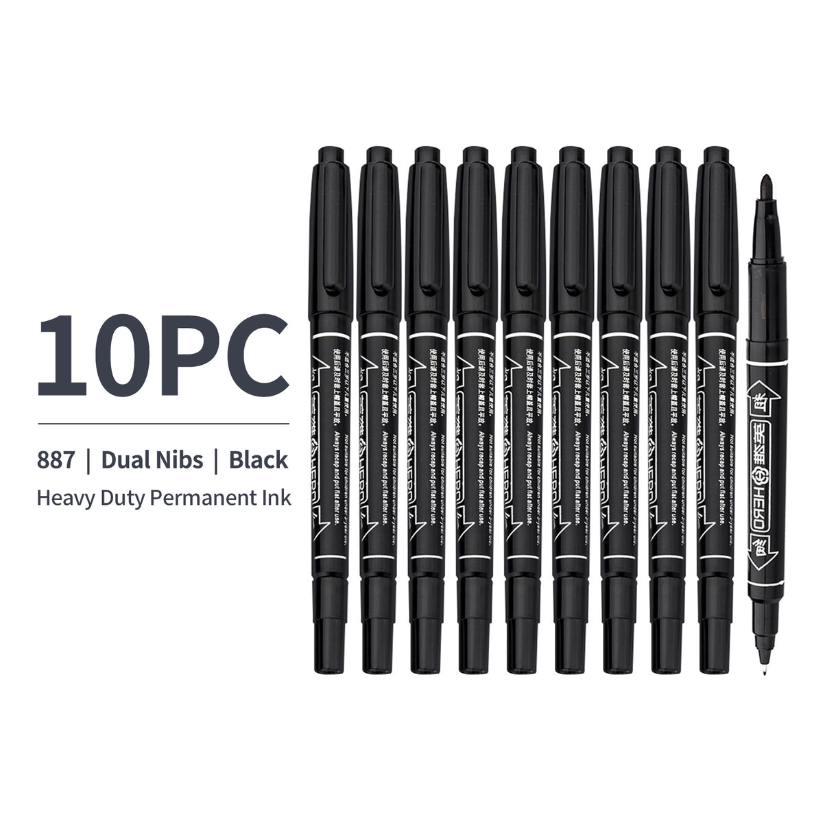 Fineliners 10 Pack Dual Nibs Alcohol Base Double-Headed Markers