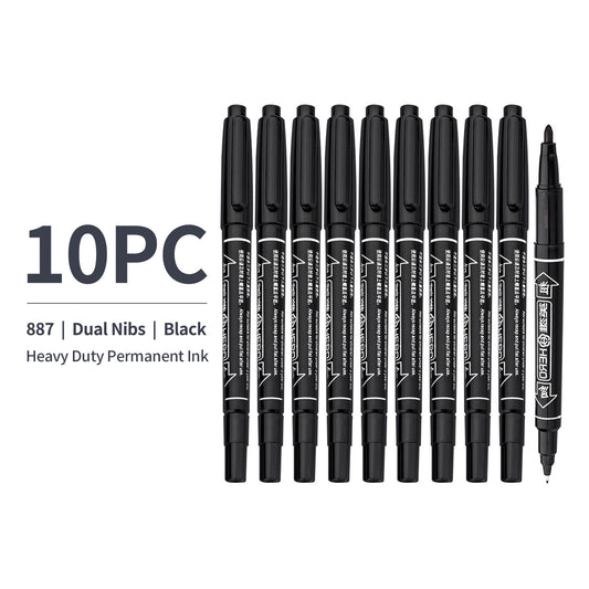 Fineliners 10 Pack Dual Nibs Alcohol Base Double-Headed Markers