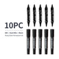 Vignette Stationery Dual Nib Permanent Markers, Heavy Duty Double Tipped, Alcohol Based Ink (Black)