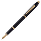 Cross Century II Black Fountain Pen 23KT Gold Plated Appointments Fine Nib 0.7mm