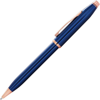 Cross Century II Luxury Ballpoint Pen Translucent Cobalt Blue Lacquer Engraved