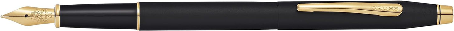 Cross Classic Century Black Fountain Pen Fine Nib 23KT Gold Plate Appointment