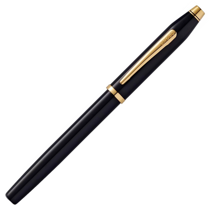 Cross Century II Black Fountain Pen 23KT Gold Plated Appointments Fine Nib 0.7mm