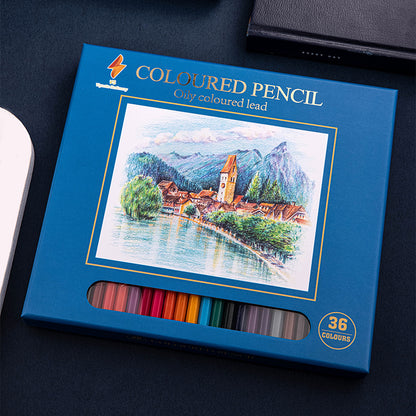 Coloured Pencils Oil Base Professional Grade Vibrant Colour Pre-Sharpened (36)