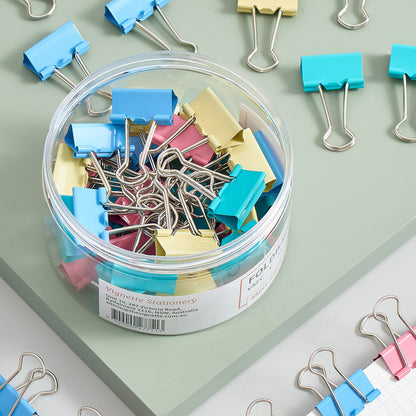 Vignette Stationery 25mm Coloured Foldback Clips 48 Pack