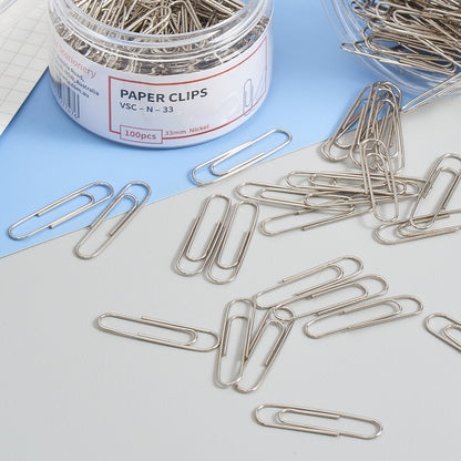 Vignette Stationery 33mm Chrome Paper Clips 100 pieces