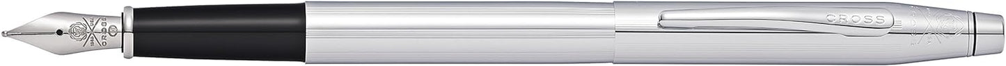Cross Classic Century Fountain Pen Fine Nib Lustrous Chrome Personalisable Gift