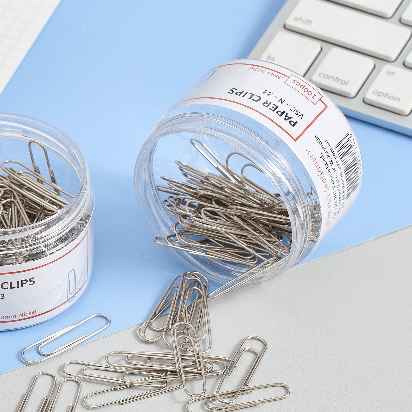 Vignette Stationery 33mm Chrome Paper Clips 100 pieces