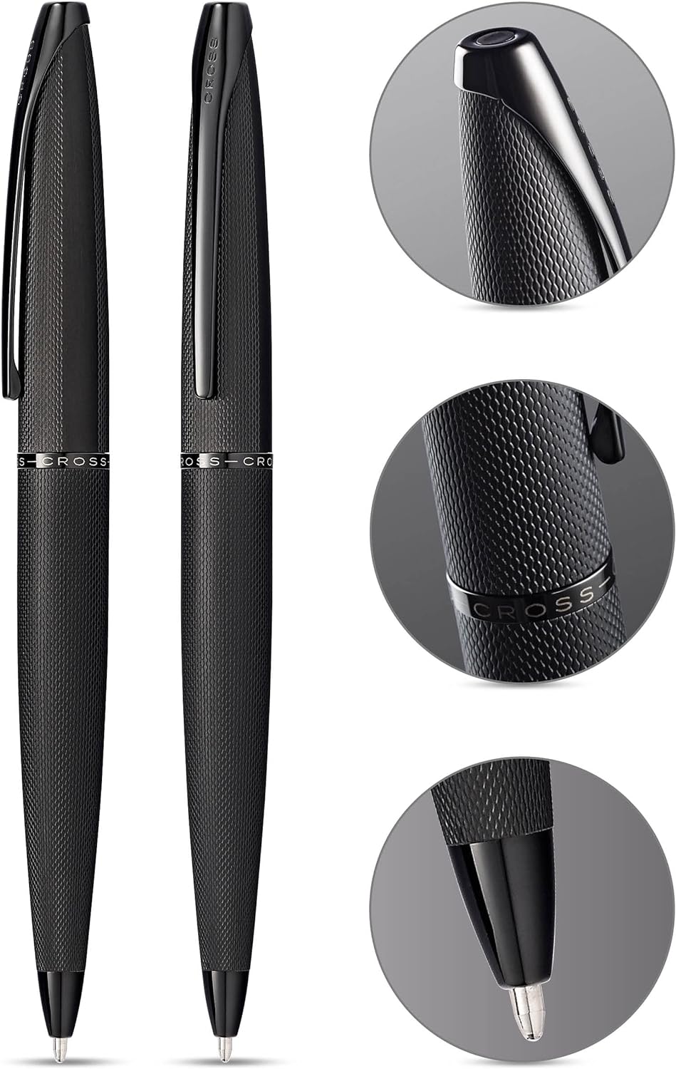 Cross ATX Brushed Black Ballpoint Pen Personalised Gift Free Engraving Box&Bag