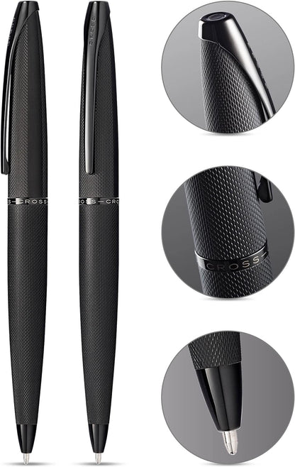 Cross ATX Brushed Black Ballpoint Pen Personalised Gift Free Engraving Box&Bag