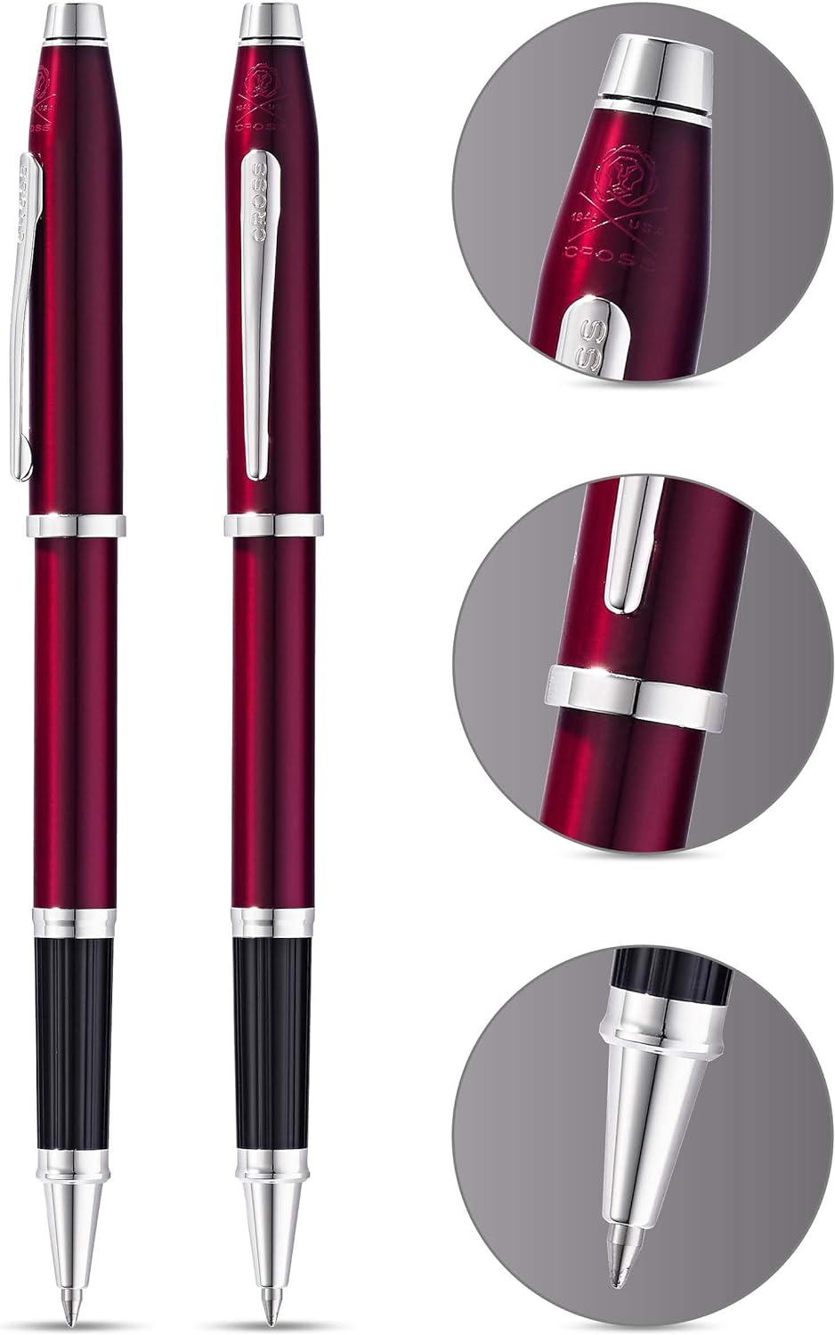 Cross Century II Luxury Medalist Rollerball Pen Translucent Plum Lacquer Chrome
