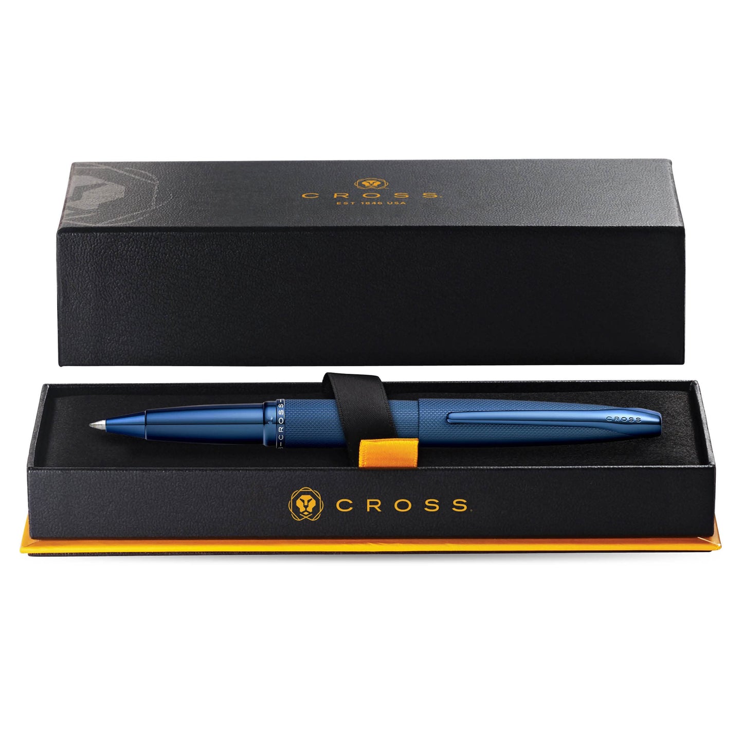 Cross Rollerball Pen ATX Sandblasted Dark Blue Signature Model With Gift Box Bag Quality Material