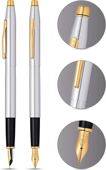 Cross Classic Century Medalist Fountain Pen Fine Nib 23KT Gold Plate Appointment