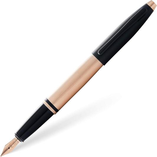 【Free Engraved】Cross Calais Brushed Rose Gold Fountain Pen Stainless Steel Nib F
